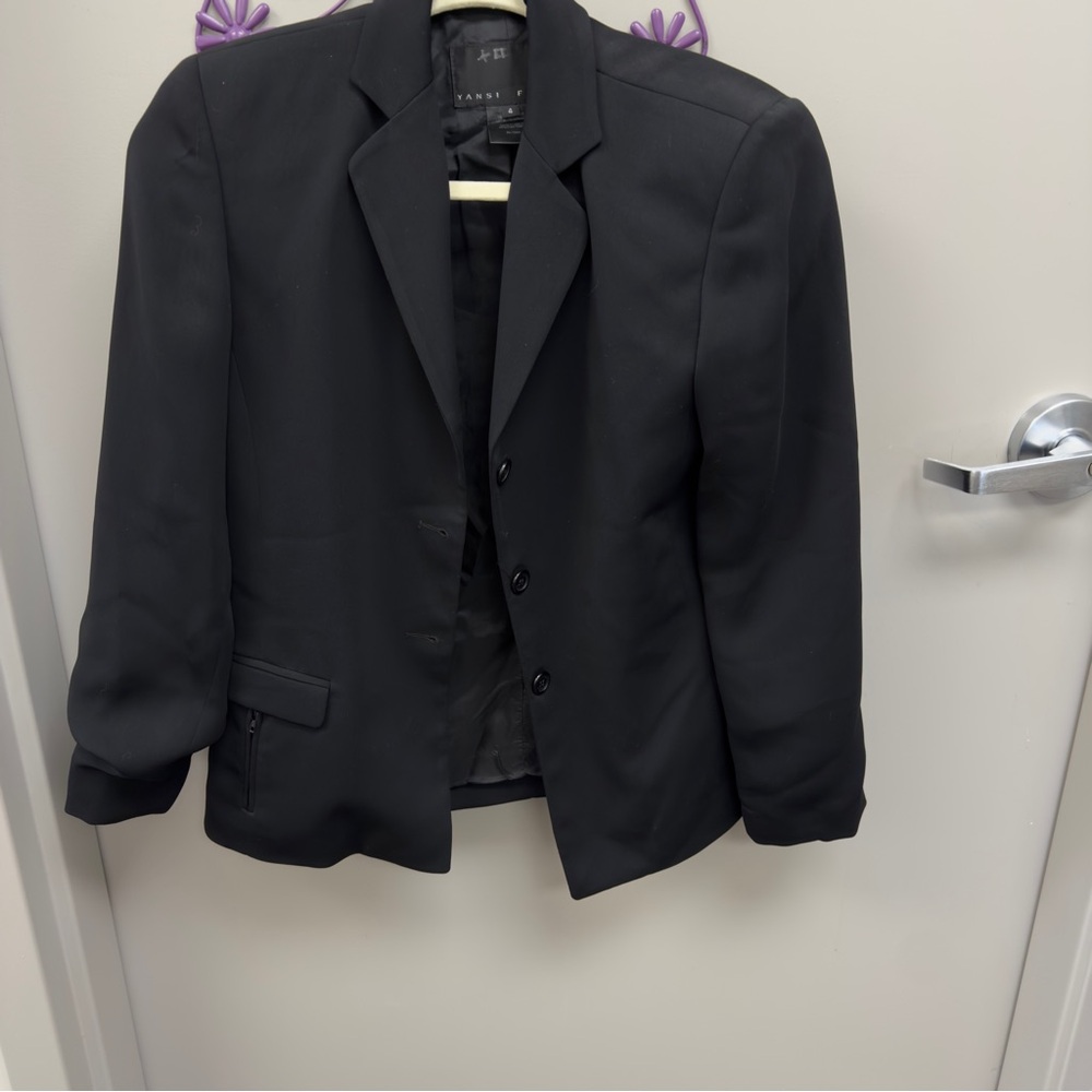 Yansi Fugel Black Blazer Jacket Business Career Office Work Wear Professional